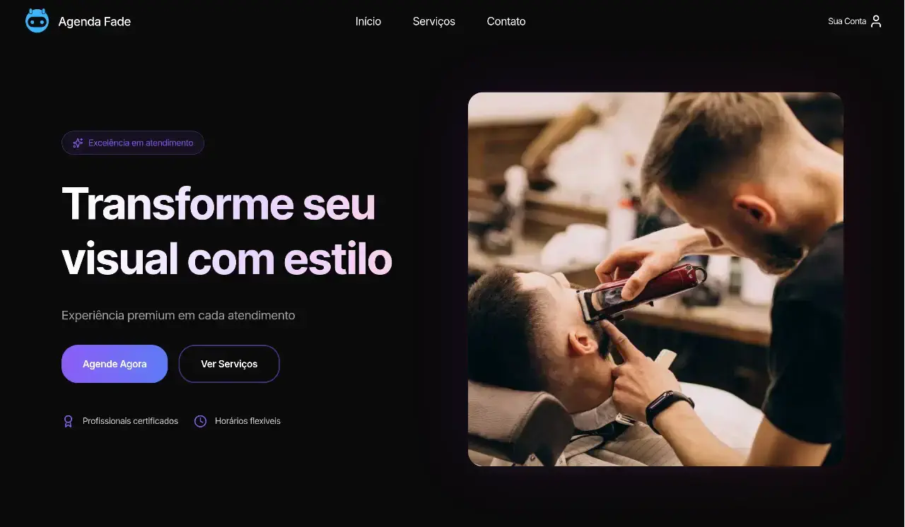 Interface do modelo Minimalista mostrando design limpo e moderno